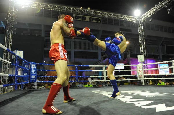 Bangkok Thailand November 2012 Amateur Thaise Kickboksen Wedstrijd Nachts Mbk — Stockfoto