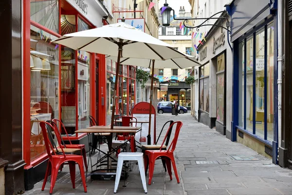 Bath Verenigd Koninkrijk Oktober 2015 Street Restaurant Winkelstraat — Stockfoto