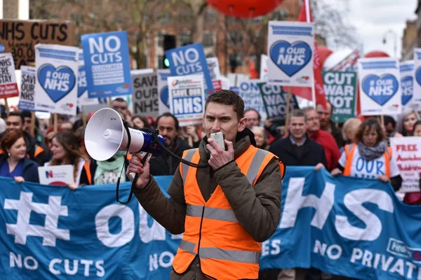 London Verenigd Koninkrijk Maart 2017 Demonstranten Marcheren Door Middel Van — Stockfoto