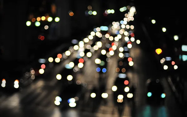 Bangkok Thailand November 2012 View Moving Cars Busy Street Nighttime — Stock Photo, Image