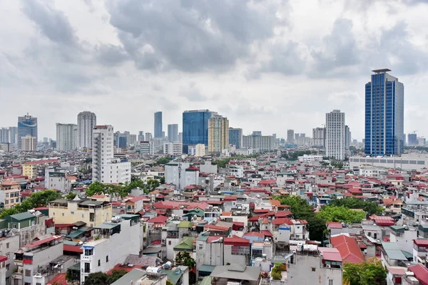 Hanoi Vietnam Juni 2017 Panoramautsikt Över Staden Med Grå Himmel — Stockfoto