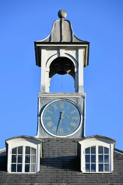 Vista Torre Relógio Velho Com Sino — Fotografia de Stock