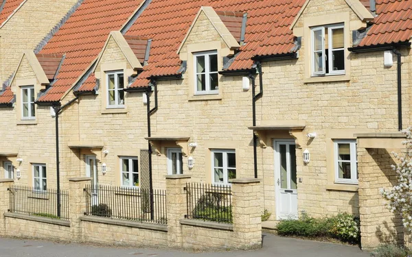 View Terraced Houses English Residential Estate — Stock Photo, Image