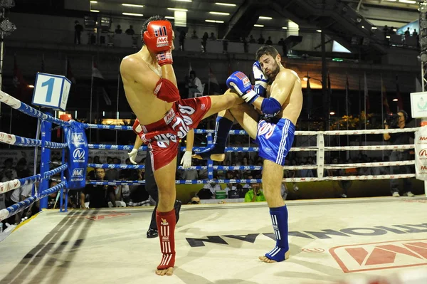 Bangkok Thailand November 2012 Amateur Thaise Kickboksen Wedstrijd Nachts Mbk — Stockfoto