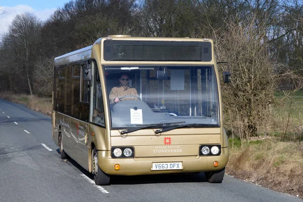 Stonehenge Wielka Brytania Marca 2015 Autobus Przebazowania Pasażerów Stonehenge — Zdjęcie stockowe