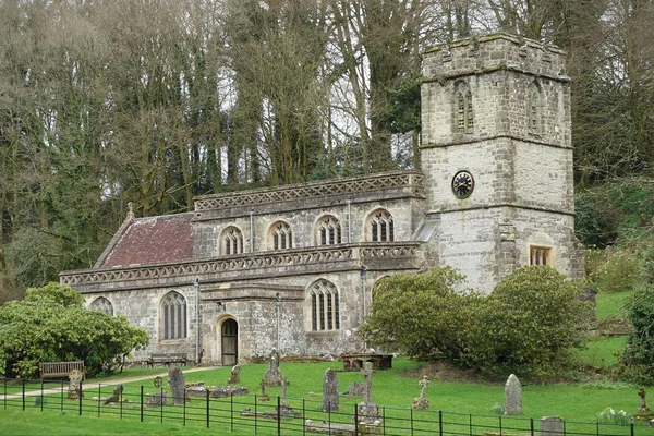 Vista Iglesia Terrenos Ingleses Antiguos —  Fotos de Stock