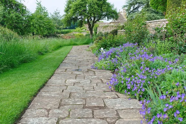 Pad Het Park Met Bloemen — Stockfoto