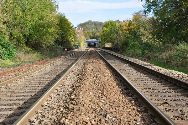 Binari Ferroviari Città — Foto Stock