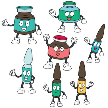 enjeksiyon tıp karikatür vektör kümesi