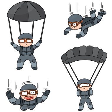 parachuter vektör kümesi