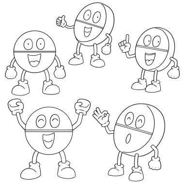 hap karikatür vektör kümesi