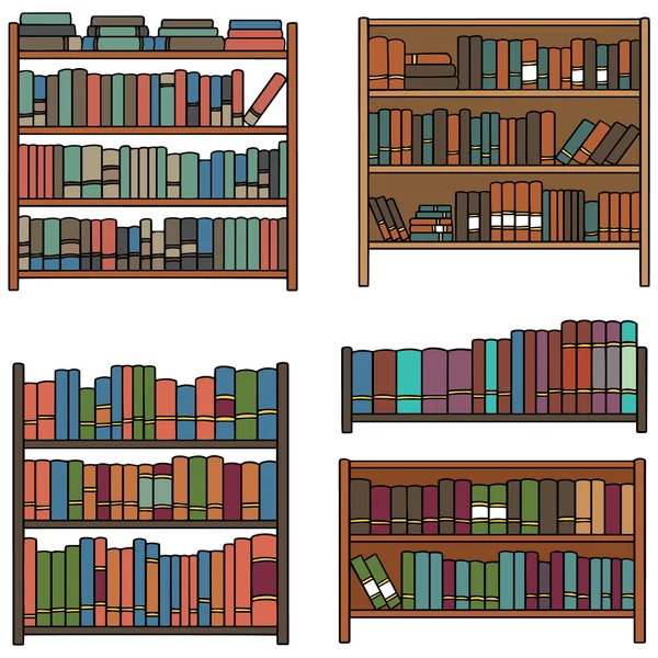 Векторний набір книжкової полиці — стоковий вектор