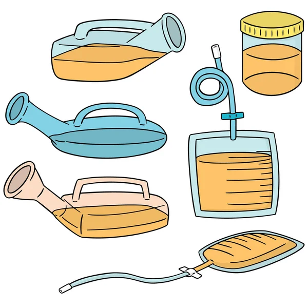 Vector set of urinal pot and urine bag — Stock Illustration Vector set of urinal pot and urine bag Royalty Free Stock Illustrations
