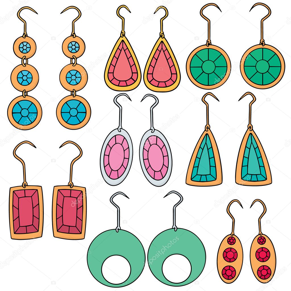 vector set of earrings