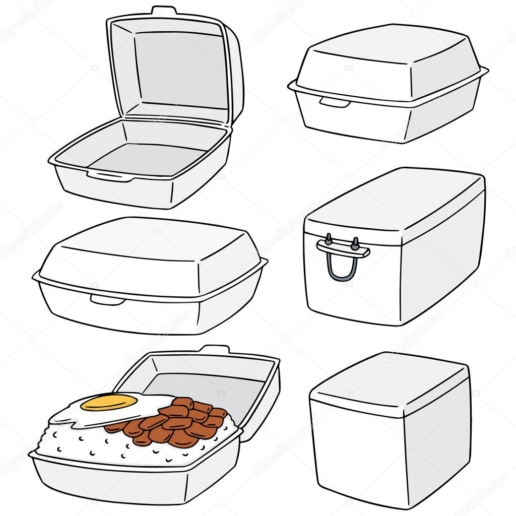 Foam Lunch Box Vector Ilustration Stock Illustration - Download Image Now -  Polystyrene, Box - Container, Food - iStock