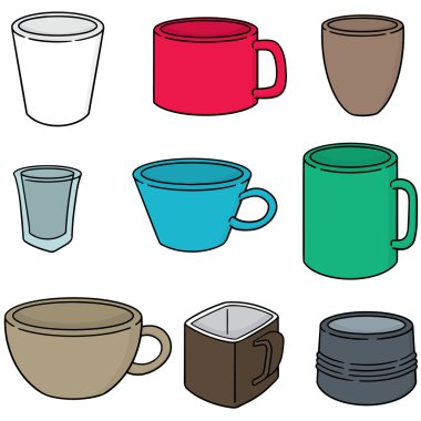 vektör içecek kabı kümesi