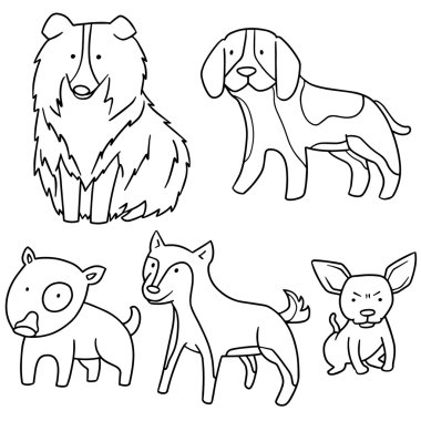 vektör köpek kümesi