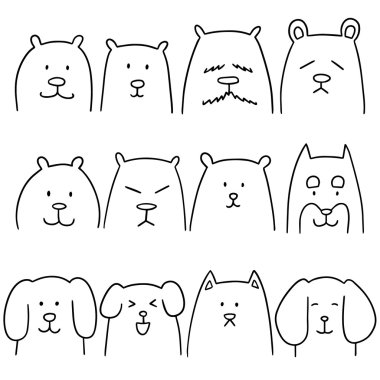 vektör köpek kümesi