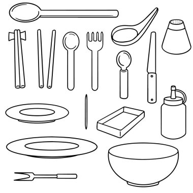 ekipman yeme vektör set