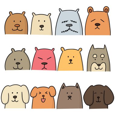 vektör köpek kümesi