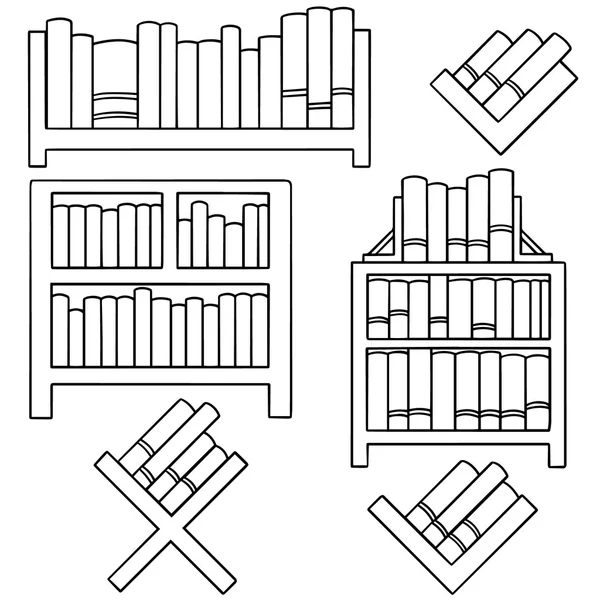 Vektor-Set von Bücherregal — Stockvektor