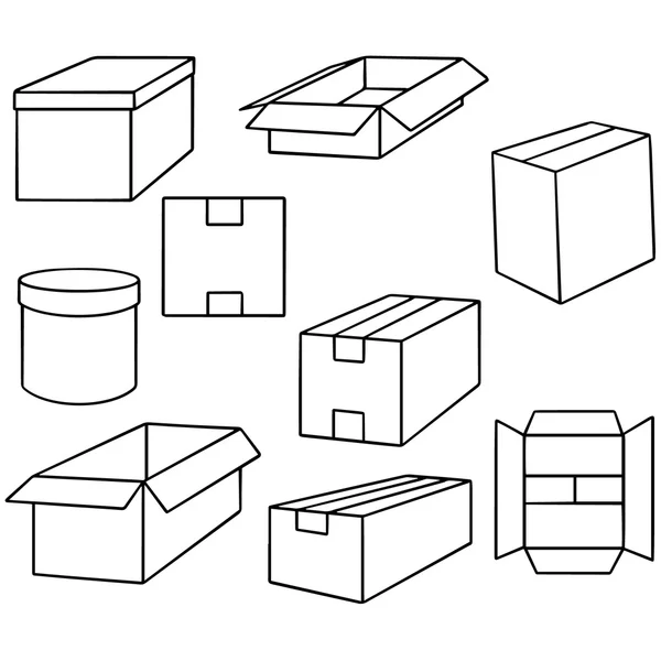 Ensemble vectoriel de boîte — Image vectorielle