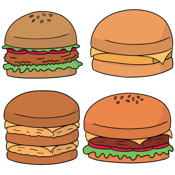 Vector set of burger — Stock Vector