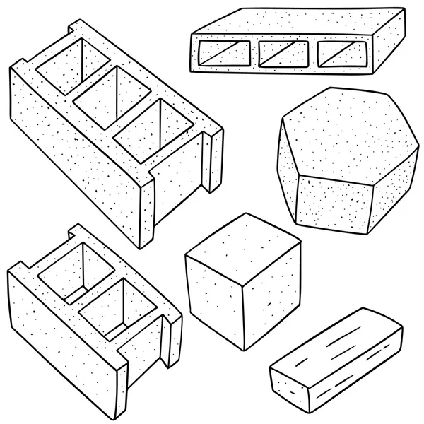 Vektor sor beton építési blokk — Stock Vector
