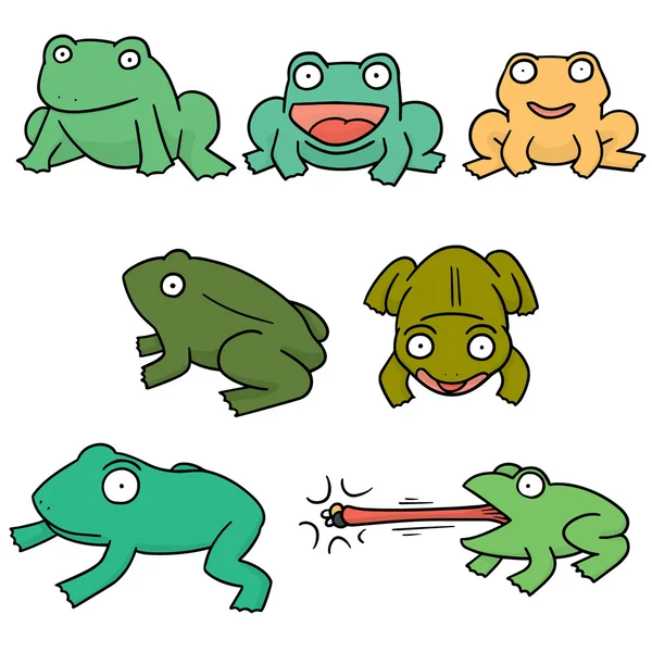 Vector set of frog — Stock Vector
