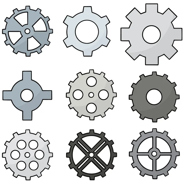 Vector set of gear — Stock Vector