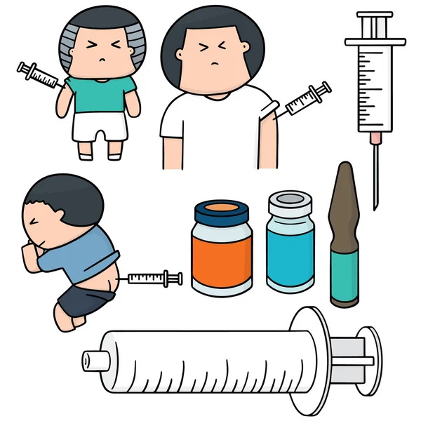 Jeu vectoriel de médicaments injectables — Image vectorielle