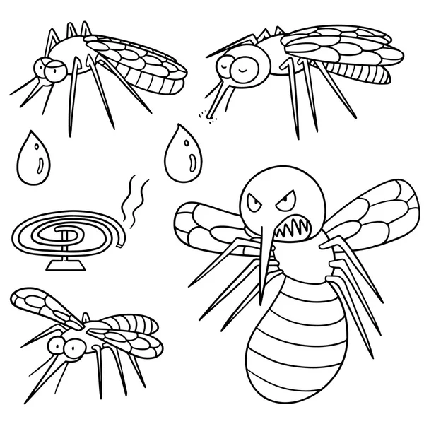 Vector conjunto de mosquitos — Archivo Imágenes Vectoriales