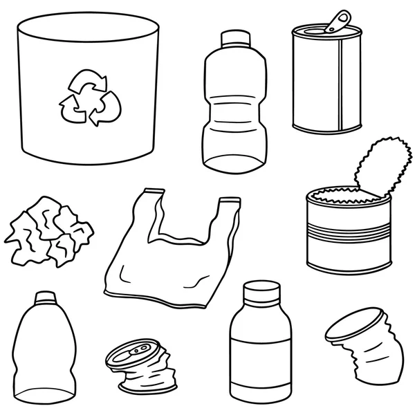 Çöp geri dönüşümü için vektör kümesi