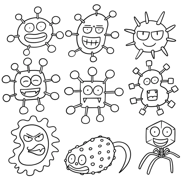 Vector set of bacteria and virus — Stock Vector