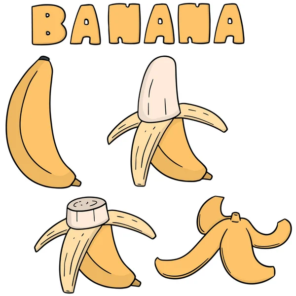 Vector set of banana — Stock Vector