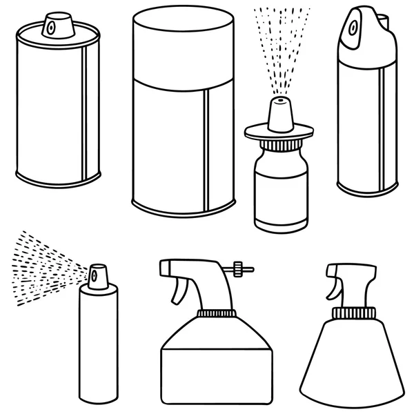 Vector set of spray can and bottle — Stock Illustration Vector set of spray can and bottle Stock Illustration