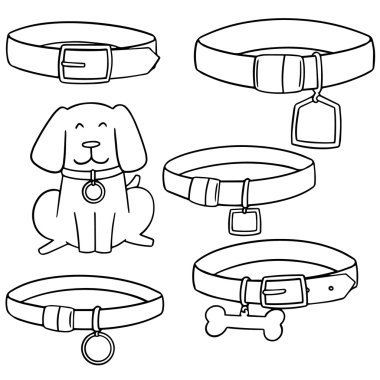 vector set of dog collar clipart