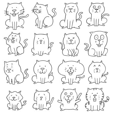 vektör kedi kümesi