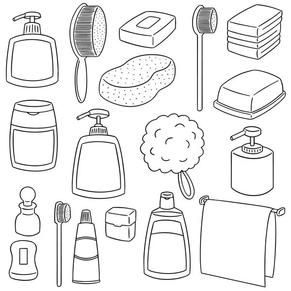 Ensemble vectoriel d'accessoires de salle de bain — Image vectorielle