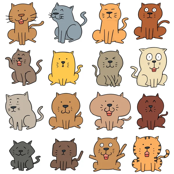 Jeu vectoriel de chat — Image vectorielle