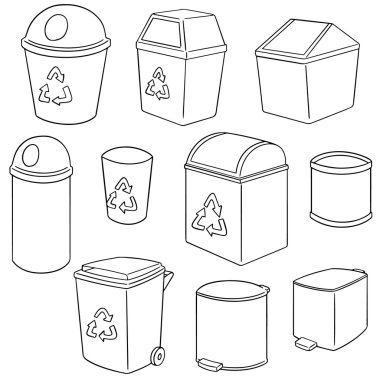 Çöp geri dönüşümü için vektör kümesi