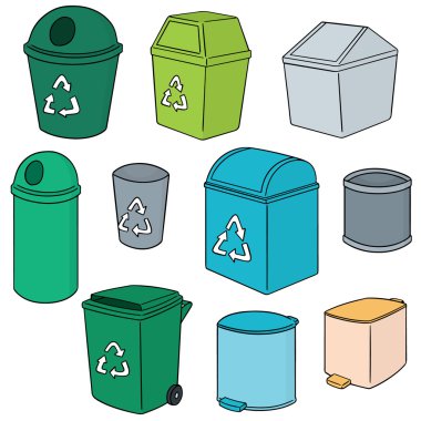 Çöp geri dönüşümü için vektör kümesi
