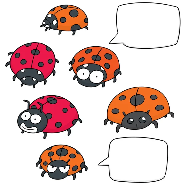 Vector set of ladybug — Stock Vector