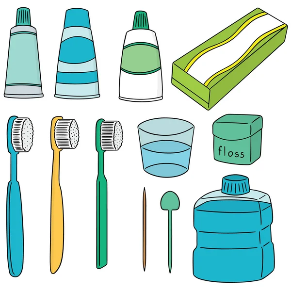 Vector set tooth care set — Stockvector