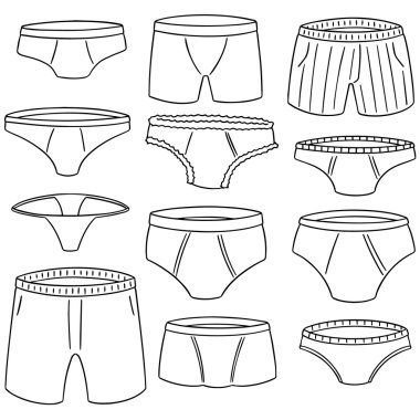 vector set of underwear clipart