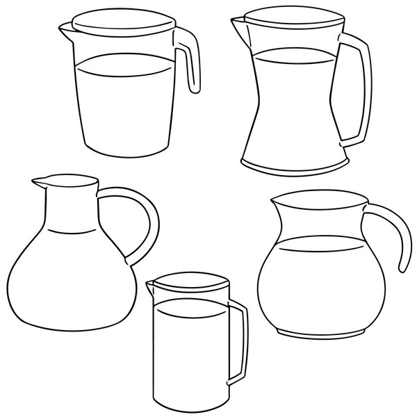 vector set of water pitcher