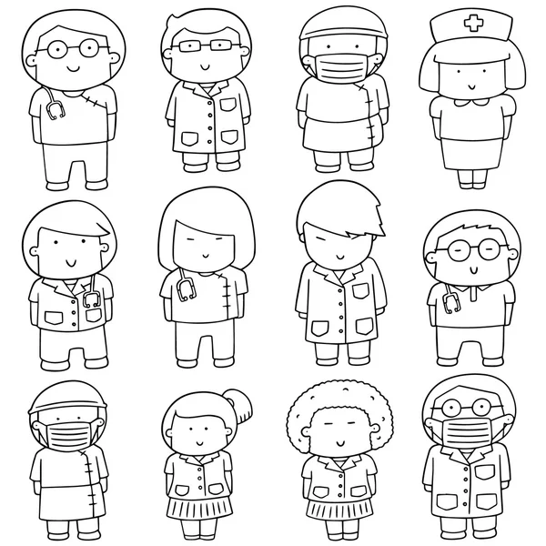 vektör tıbbi personel seti