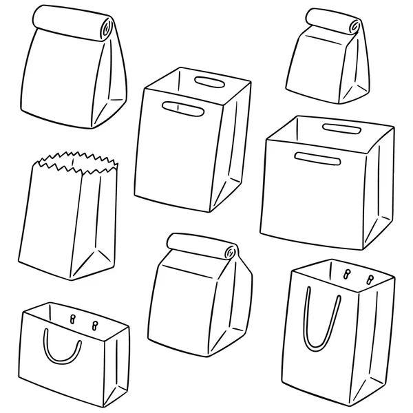 Set vettoriale di sacchetto di carta — Vettoriale Stock
