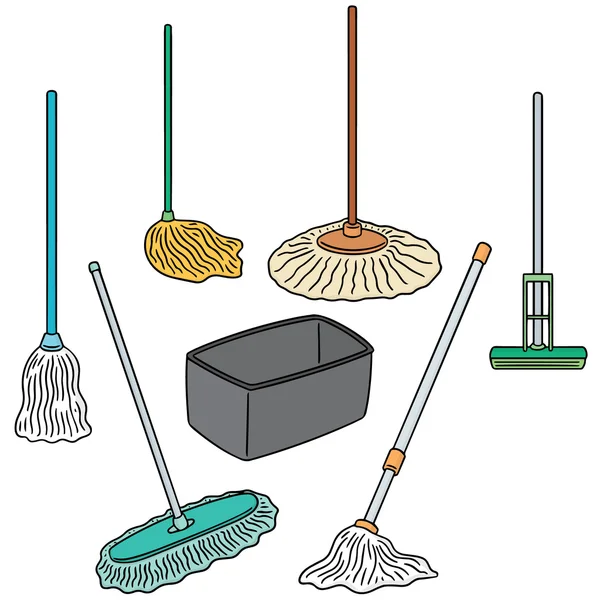 Vector set of broom — Stock Vector