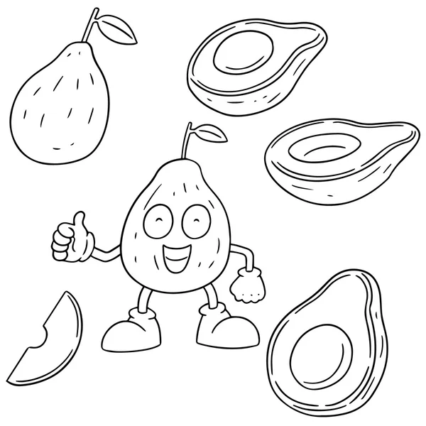 Векторный набор авокадо — стоковый вектор